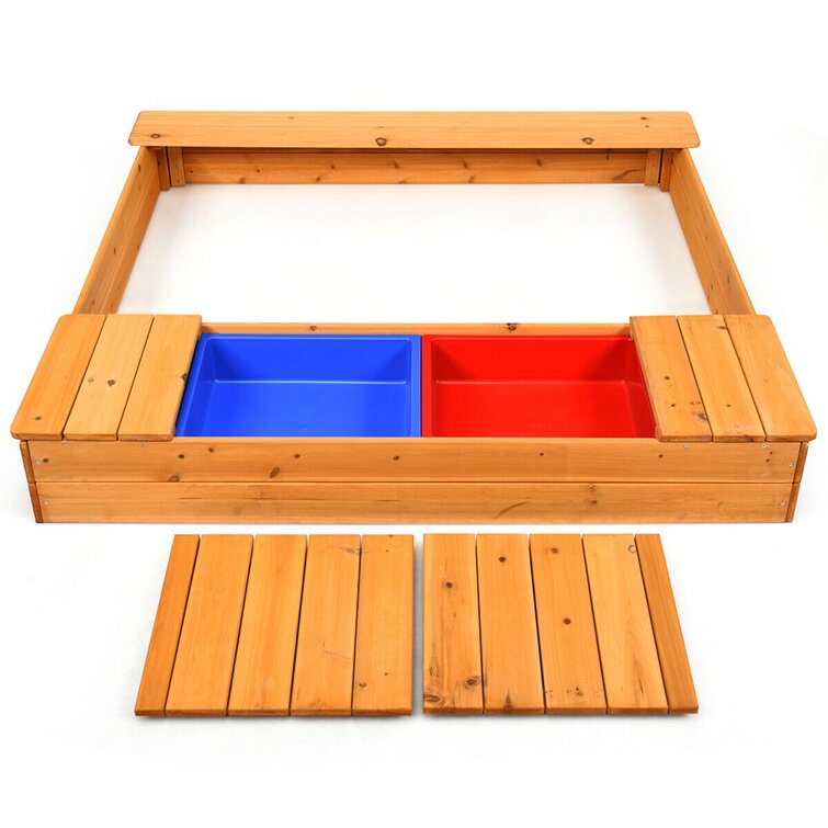 KidKraft Bac à sable en bois avec auvent, bac à sable pour enfant, bleu et  rouge et Commentaires - Wayfair Canada
