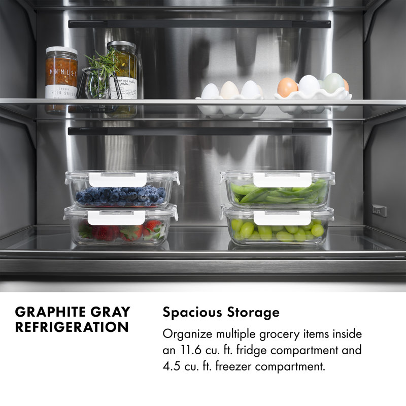 ZLINE Autograph 30 in. Panel Ready Refrigerator w/ Gray Interior and Gold Accents, Polished Gold