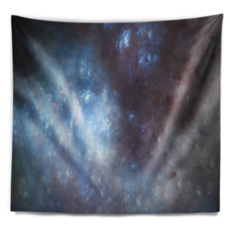 Tapisserie abstraite abstraite bleu gris, H 68 po x l 80 po