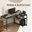 Corner Computer Desk With Adjustable Storage Shelves, L Shaped Gaming Table For Office-761069463-761069462