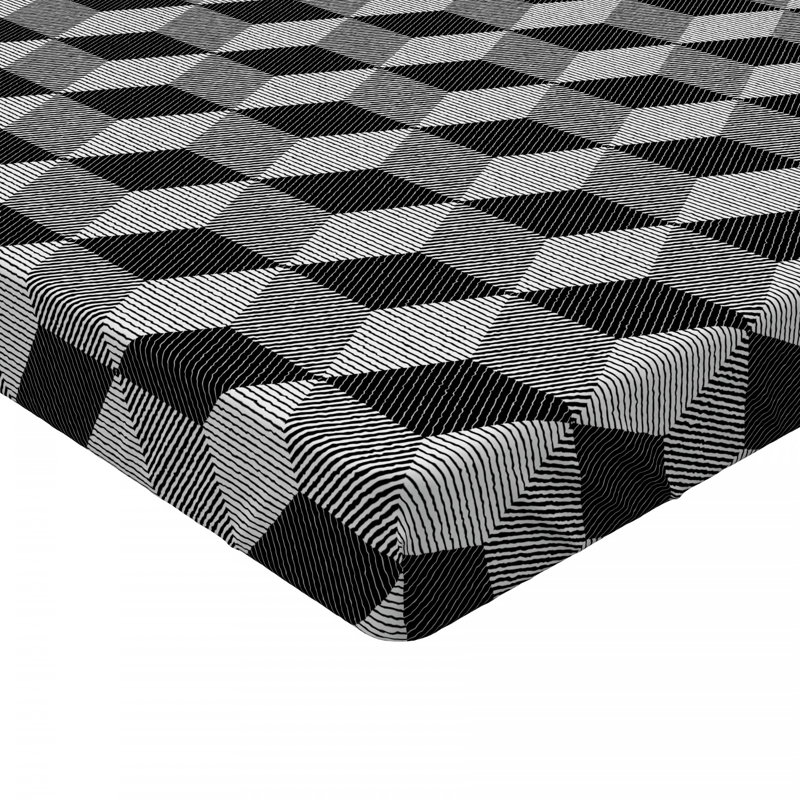 Microfiber Geometric Fitted Sheet, Queen Fitted Sheet