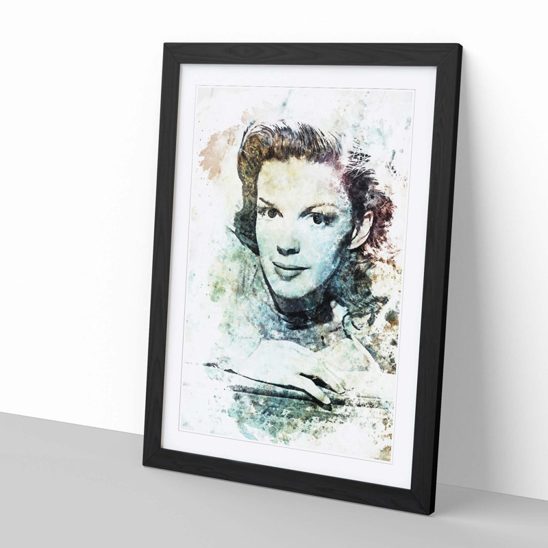 Judy Garland in Abstract - Framed Print, 76cm H x 50cm W x 2cm D, Black