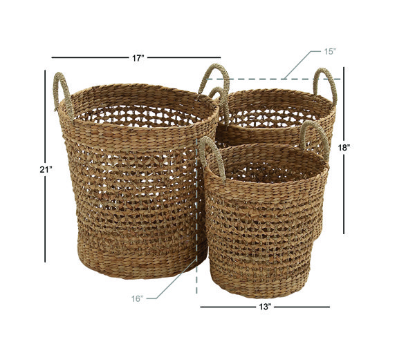 Birch Lane™ 3 Piece Seagrass Basket Set & Reviews