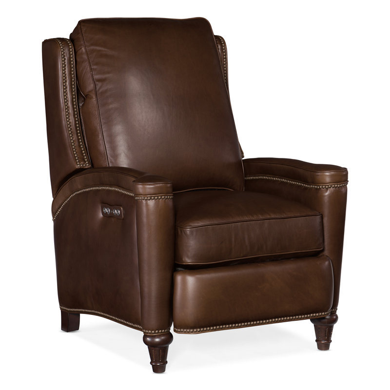 Recliner, Manual, Espresso Genuine Leather