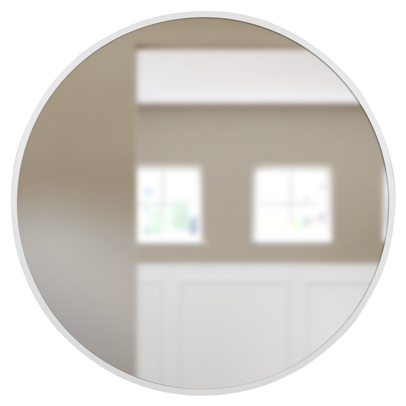 Miroir d'appoint mural moderne en aluminium, H 24 po x l 24 po, Laiton, 1