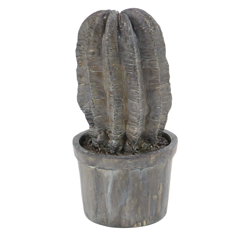 Sculpture Cybil rustique en cactus avec pot