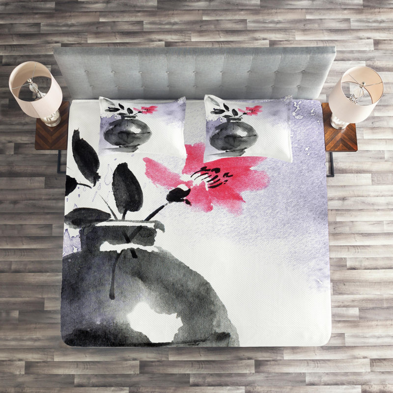 Floral Farmhouse / Country Polyester Coverlet, King Bedspread + 2 Shams