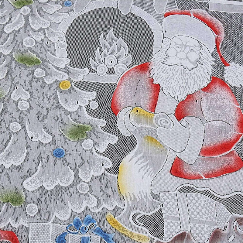Panneau de rideau en dentelle de Noël avec rideaux de porte de père Noël et décoration de fête de Noël, 84 x 40 po