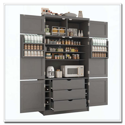 Tall Freestanding Kitchen Pantry Large Storage Cabinet