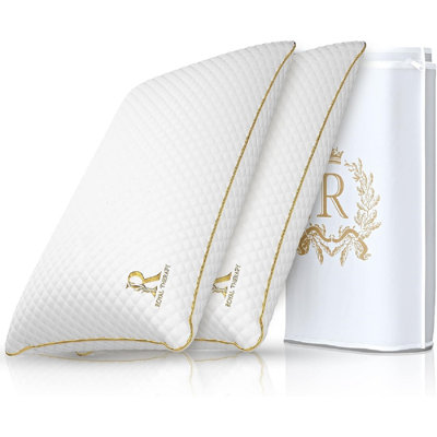 Oreiller en mousse à mémoire de forme royale, oreiller ajustable sans odeur déchiqueté pour soulager la douleur du cou et des épaules, soutien pour le dos, l'estomac, les dormeurs latéraux, CertiPUR-US