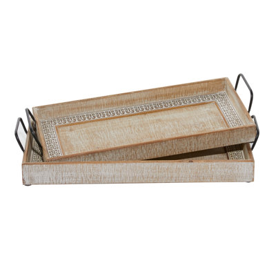 Solid Wood Tray - Set of 2