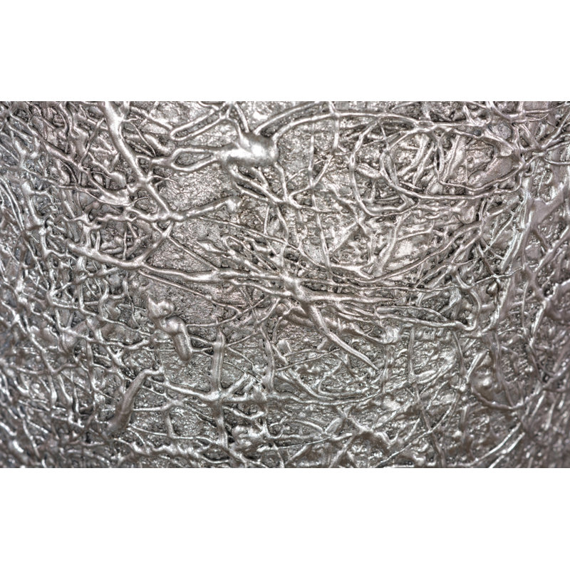 String Theory Resin Pot Planter, 24" H x 14" W x 14" D, Silver