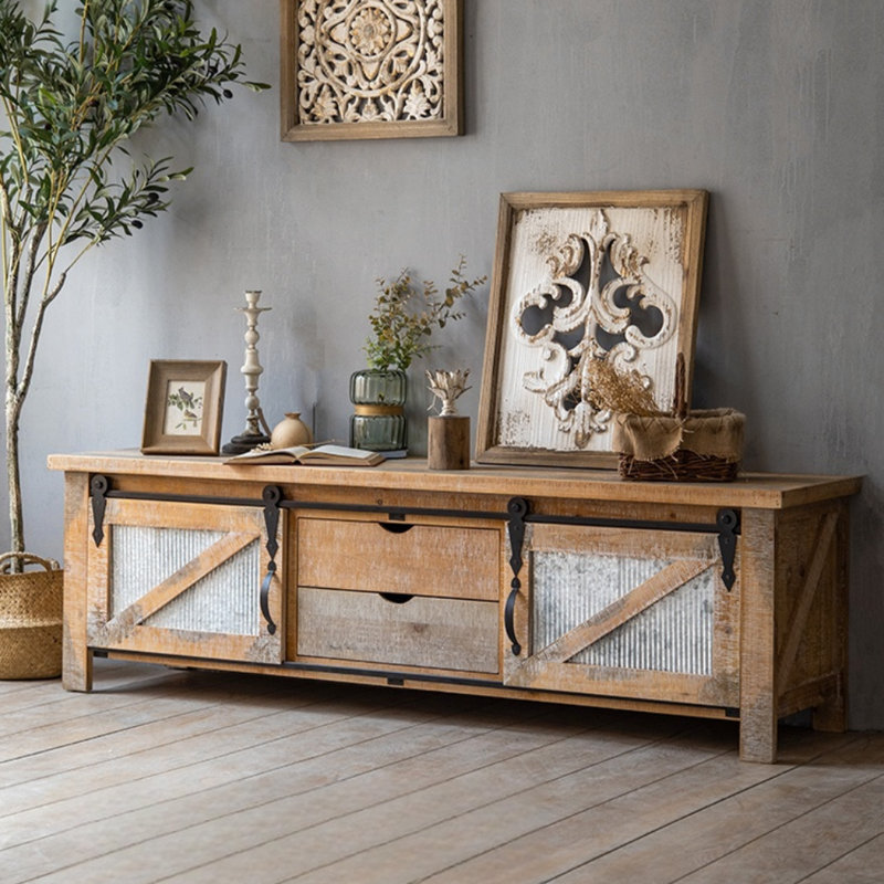 Meuble télé simple en bois massif de style américain