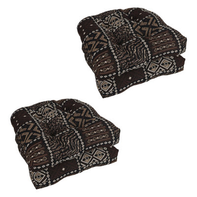 19-Inch Rounded Back Tapestry Chair Cushions (Set Of 4)