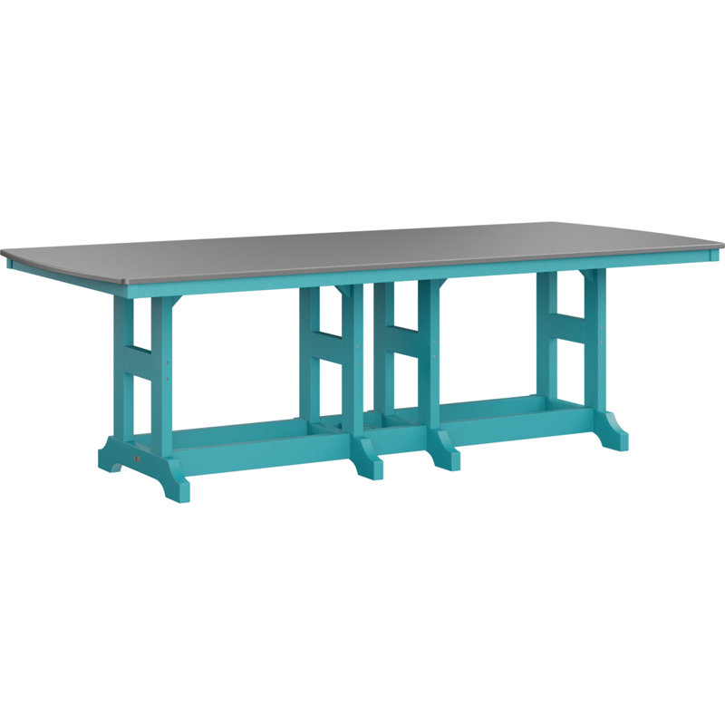 Table de bar rectangulaire 96 po Berlin Gardens Garden Classic, Bleu Aruba, H 39,5 po x l 96 po x P 44 po