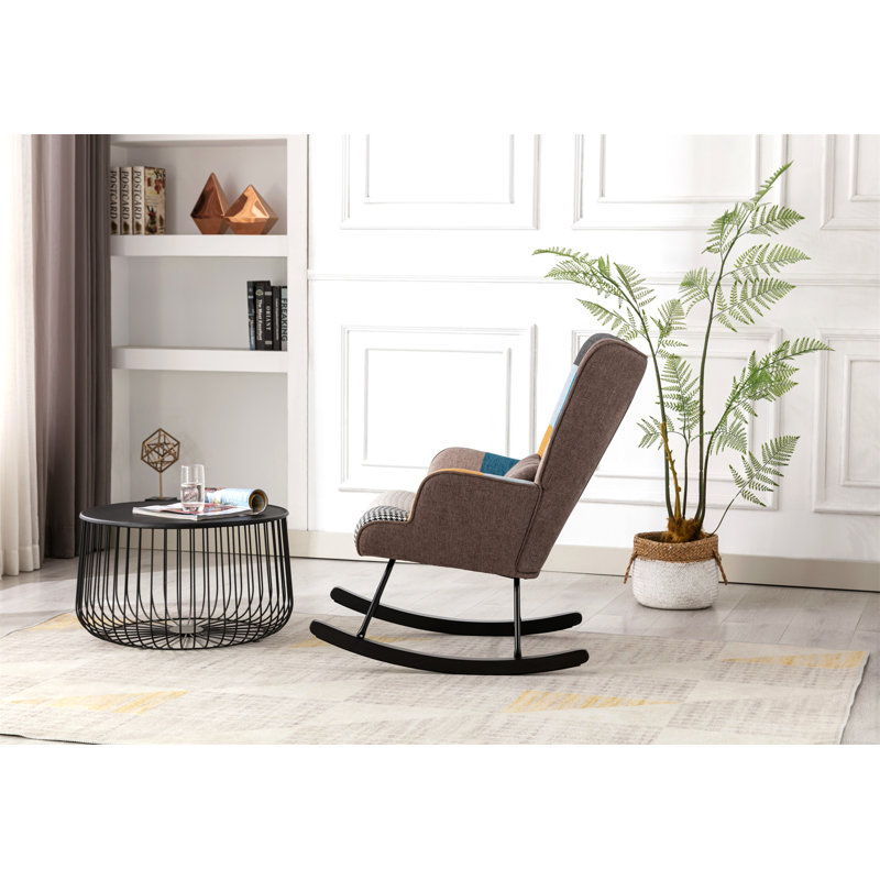 Marita Solid Wood Rocking Chair, Brown