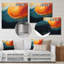 «Teal Orange Op Art», impression abstraite sur métal-23139975