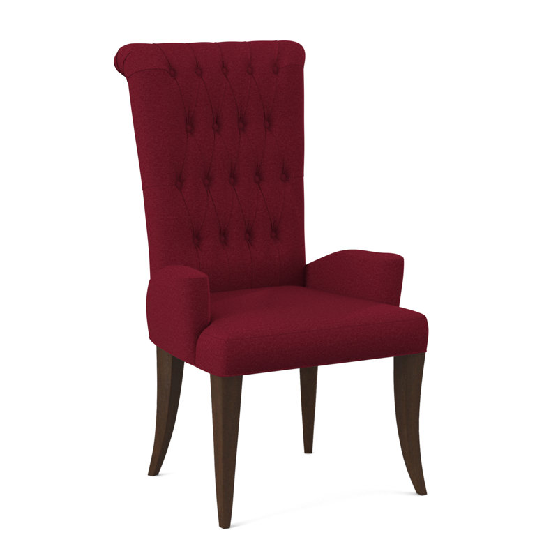 Gossamer Dining Chair, American Walnut, Margaret Lipstick Polyester Blend