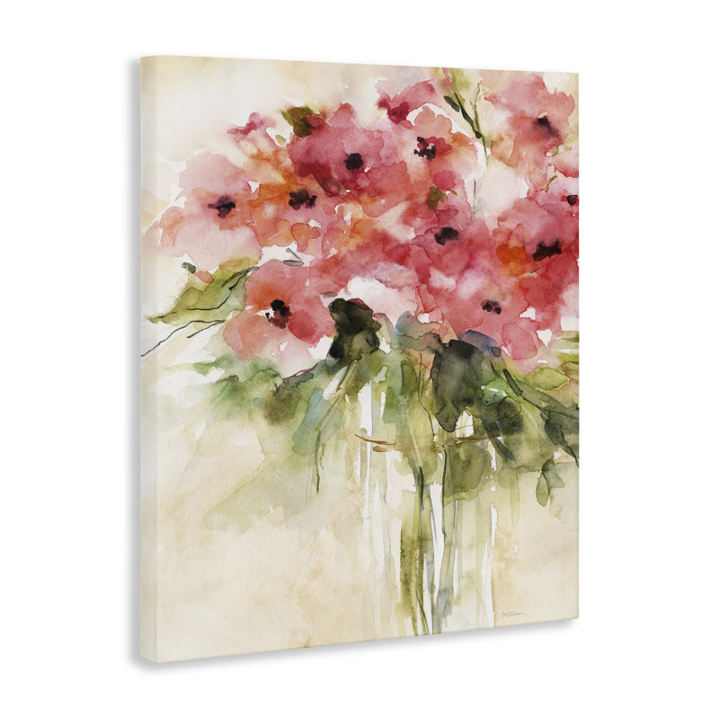 Toile de style aquarelle qui coule, design par Carol Robinson, H 30 po x l 24 po