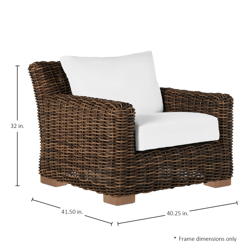 Montauk Patio Chair with Cushions, No Welt, Standard Plus, Linen Forest