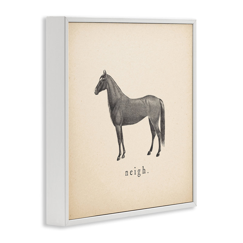 Neigh Farm Horse Sounds, art de la giclée encadrée par Wild Apple Portfolio, Giclée encadrée blanc bord de mer