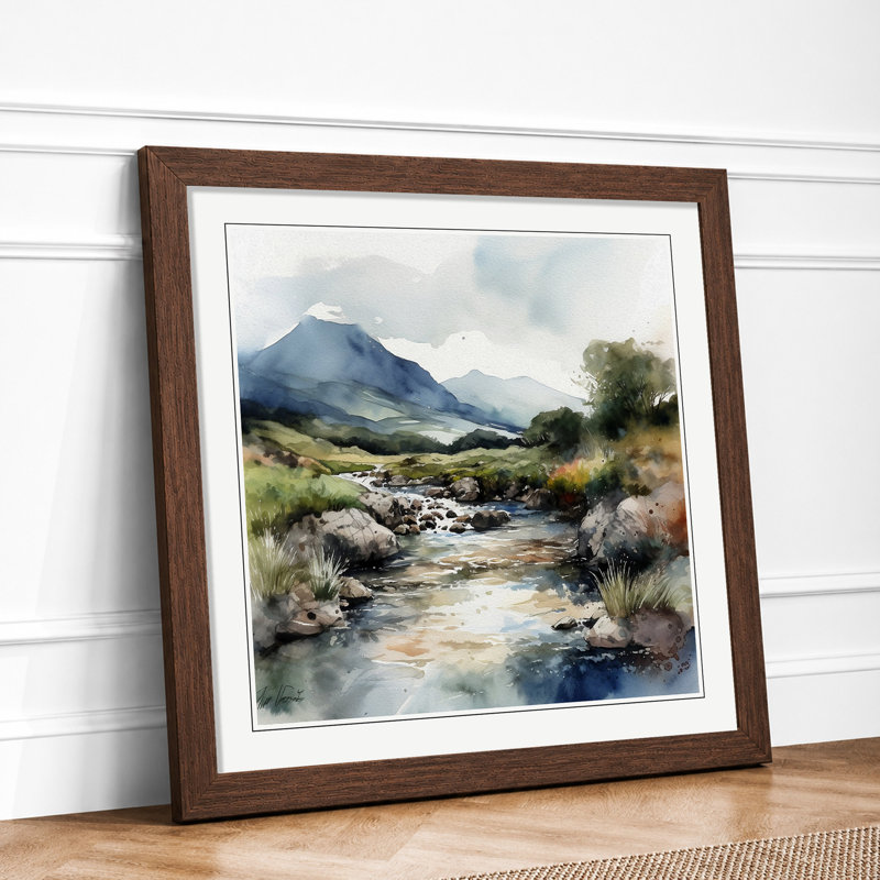 Scotland Watercolour No.2 - Framed Print, Walnut