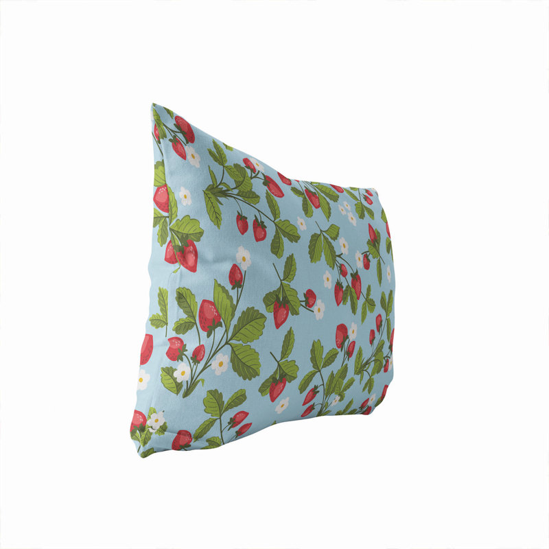 Coussin lombaire d'extérieur Strawberries Coastal, Bleu