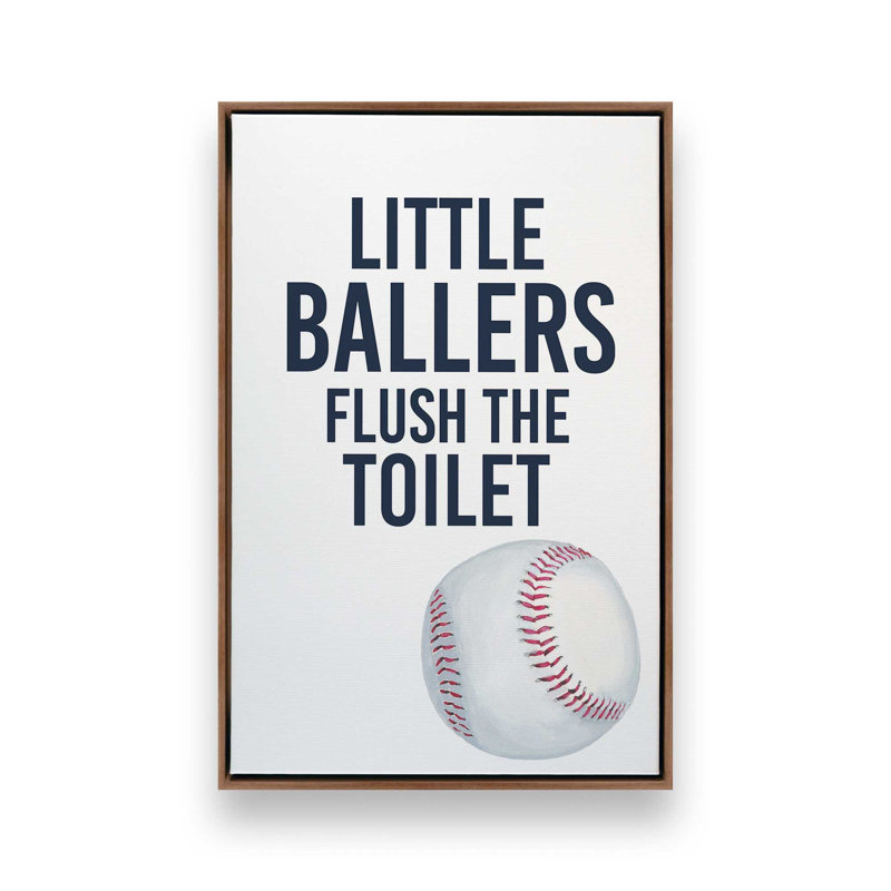 Little Ballers Flush The Toilette, H 18,75 po x l 12,75 po, Cadre flottant, Noyer
