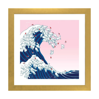 " Christmas Llama Great Waves In Pink " by Big Nose Work