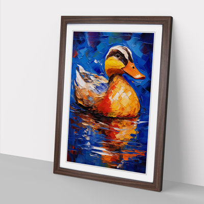 Duck Abstract - Single Picture Frame Print on Wood