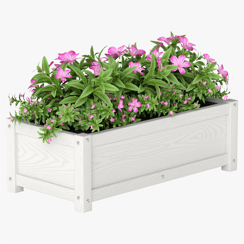Boîte à fleurs d'extérieur avec jardin surélevé pour jardin, Blanc