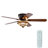 Lymelyn 52-Inch Flushmount Lighted Ceiling Fan Ivory Geometric Tiffany Glass Lamp Black Finish