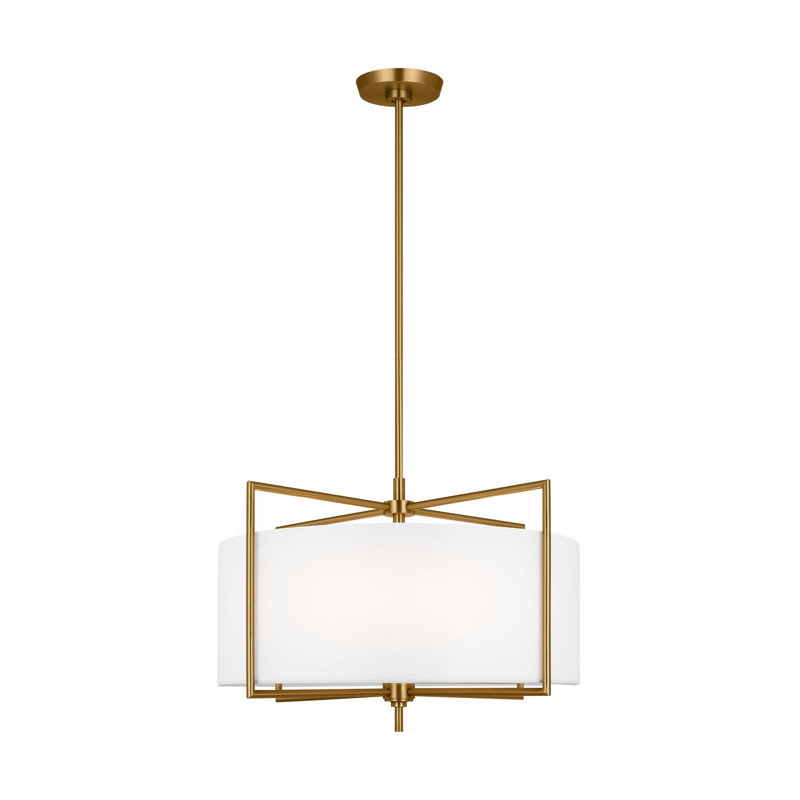 Luminaire suspendu tambour 1 lumière Framlingham, H 15,63 po x l 23,25 po x P 23,25 po, Bronze brillant