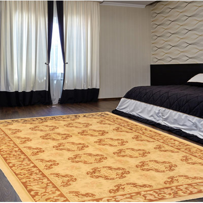 Tapis unique en laine noué à la main style Oushak des années 1980 de 6 pi 1 po x 10 pi brun
