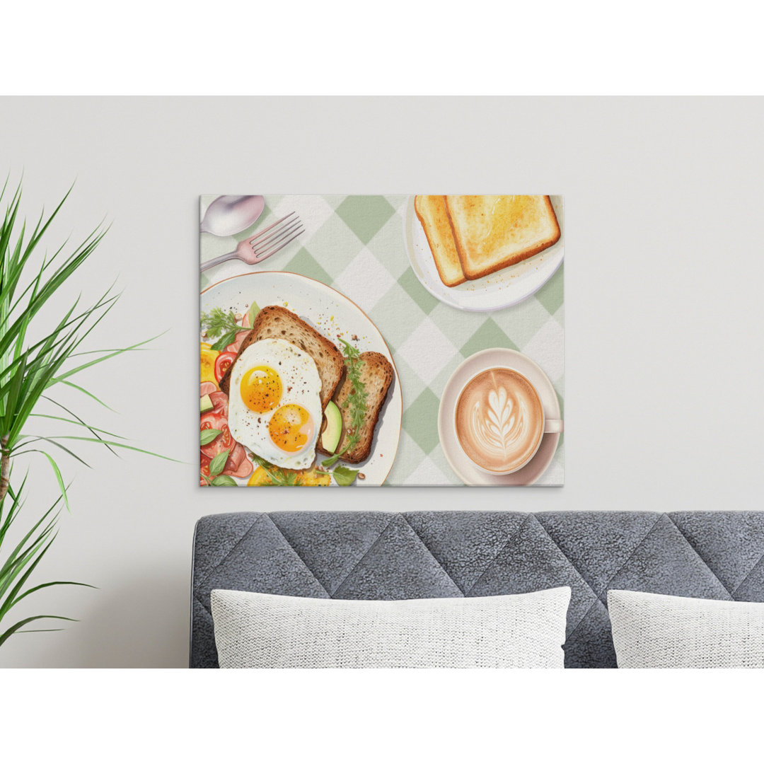 Modern Breakfast Brunch Food Canvas Art