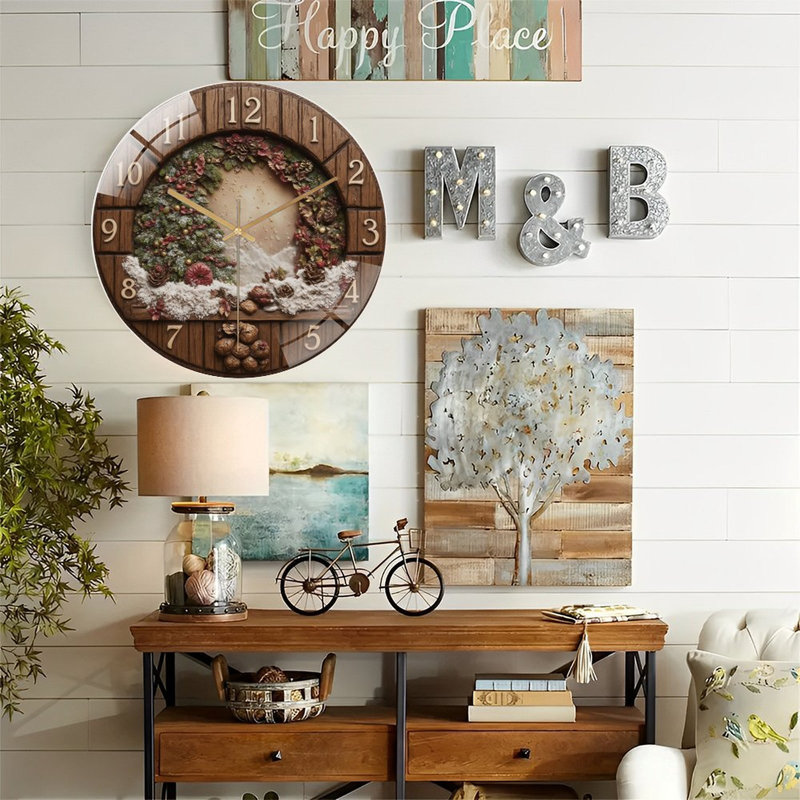 Horloge murale de Noël avec horloge murale 12 po
