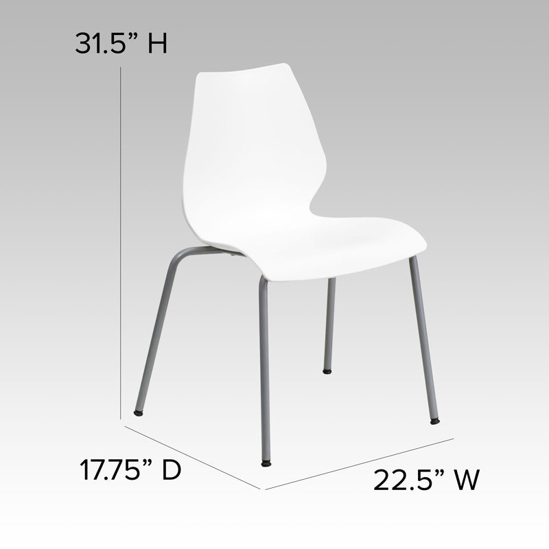 Chaises de vestibule empilables en plastique Oliverson, Blanc