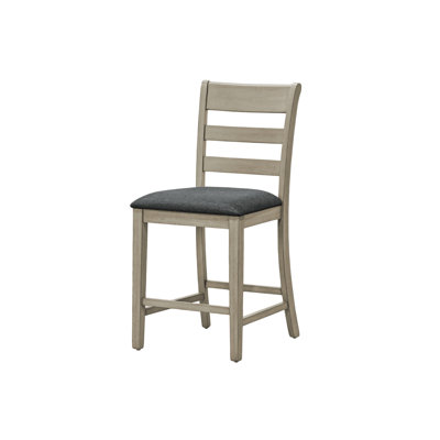 De 2 chaises de salle à manger transitionnelles, d'une hauteur de comptoir de 42 po, revêtues de gracieux pieds noirs en bois massif pour la cuisine et