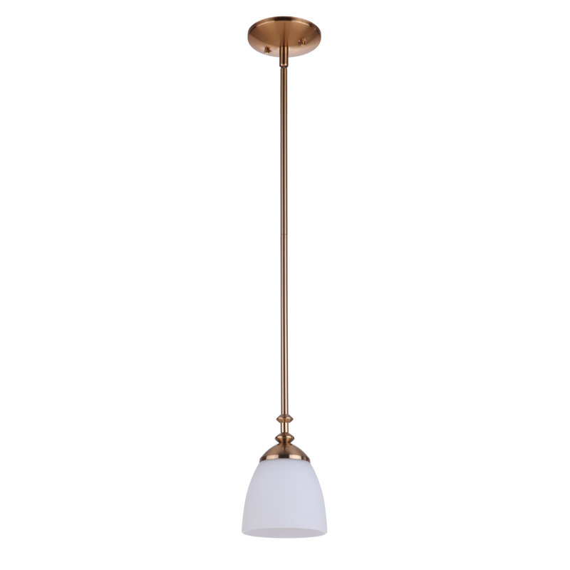 Luminaire suspendu conique à 1 lumière Marshville, Laiton satiné