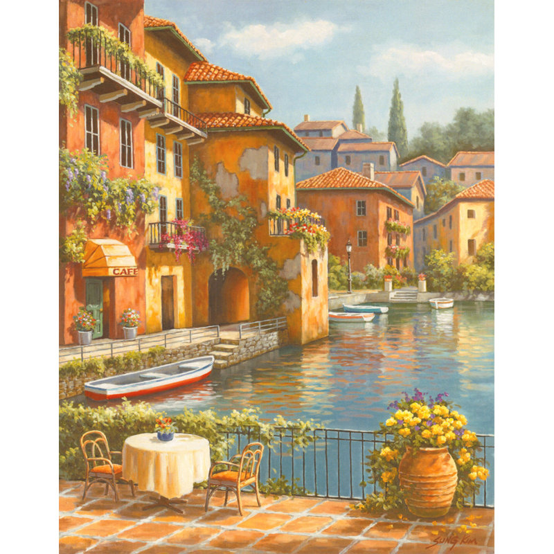 Café au bord du canal, H 24 po x l 19 po