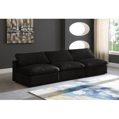 Cozy 117" Velvet Armless Modular Sofa with Reversible Cushions