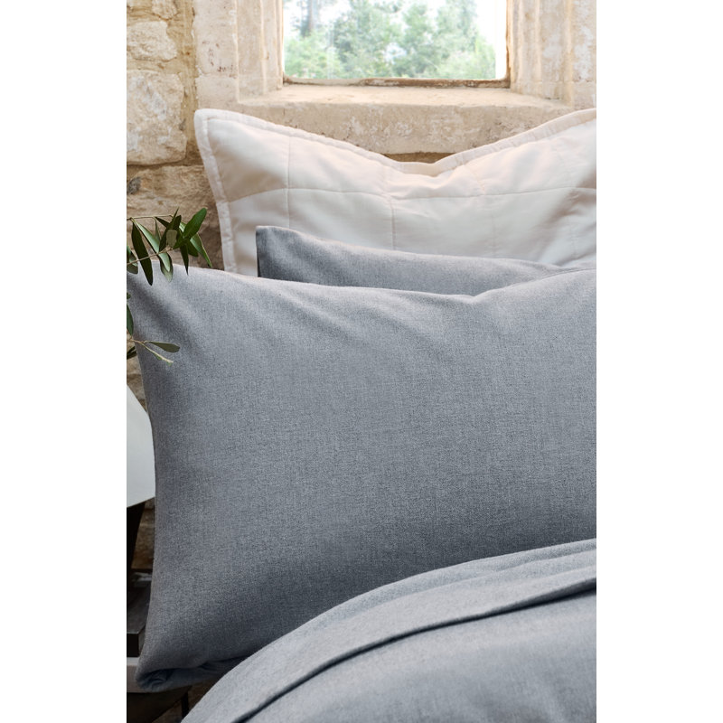Flannel Marl Pillow Case, Silver, King Pillowcase