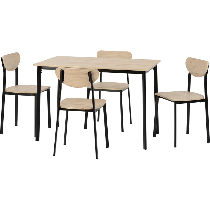Palmeri 4 - Person Dining Set, Black