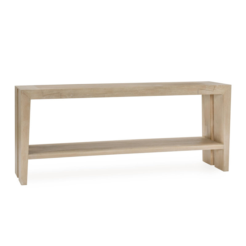 Troy 72" Solid Wood Console Table, Aged Cream