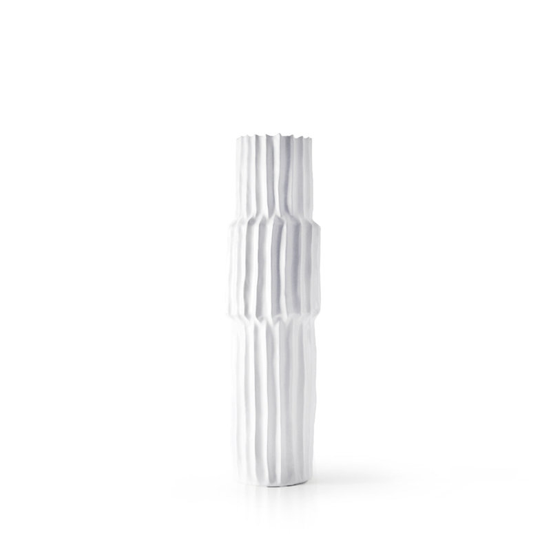 Vase Metropolitan, H 29,5 po x l 8,25 po x P 8,25 po, Blanc