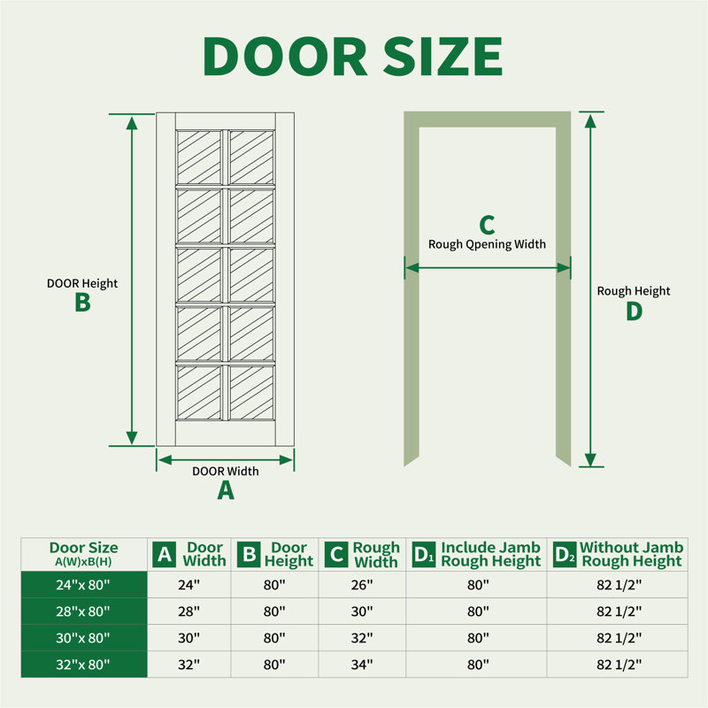 Porte standard moderne 32 "x 80" H 10 Lite, 32 po x 80 po