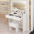 31" X 20" Extra Large Led Mirror Makeup Vanity Table + Soft Cushion Stool Suit, Touch Switch, 3 Colors, Adjustable Brightness, Large Capacity Storage, Compact Dressing Table Suitable For Small Space