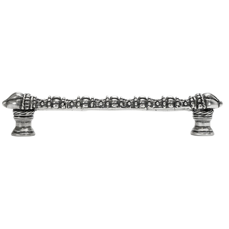 Cache 5 inch centre to centre Principessa pull embellished with 6 Crystals in finish Antique Brass, Silver