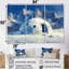 Igloo dans des tons bleus et blancs - ensemble de décorations de paysage d'hiver-107189375-107189376