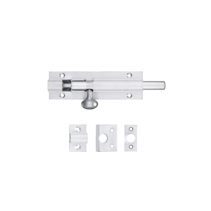 Architectural Barrel Bolt, 10cm H x 3cm W x 1.5cm D, Satin Chrome